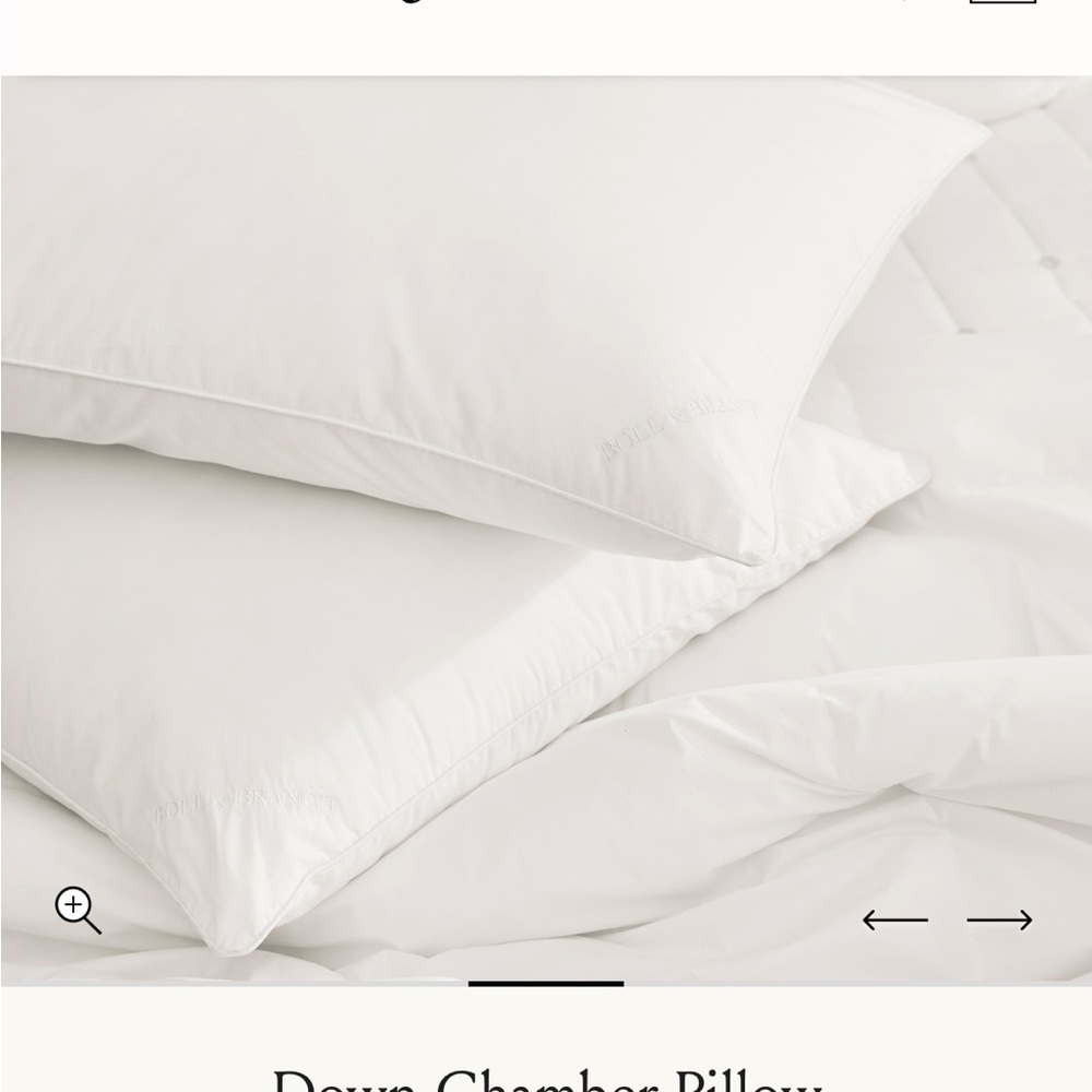 Boll & Branch Down Chamber Pillow Insert King Medium 20x36 NWT Organic Cotton - Picture 7 of 11